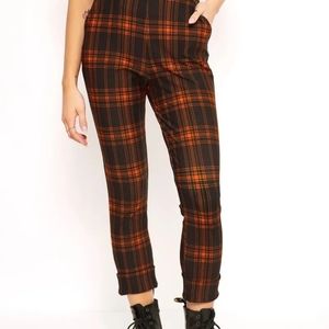 BLACKMILK Tartan Blk/orange Cuffed Pants